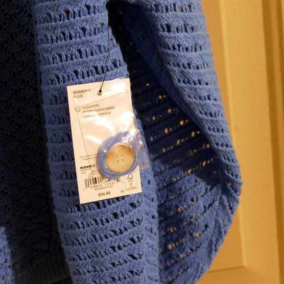 Plus Size Sonoma Goods For Life Button-Front Crochet Cardigan - Picture 8 of 11